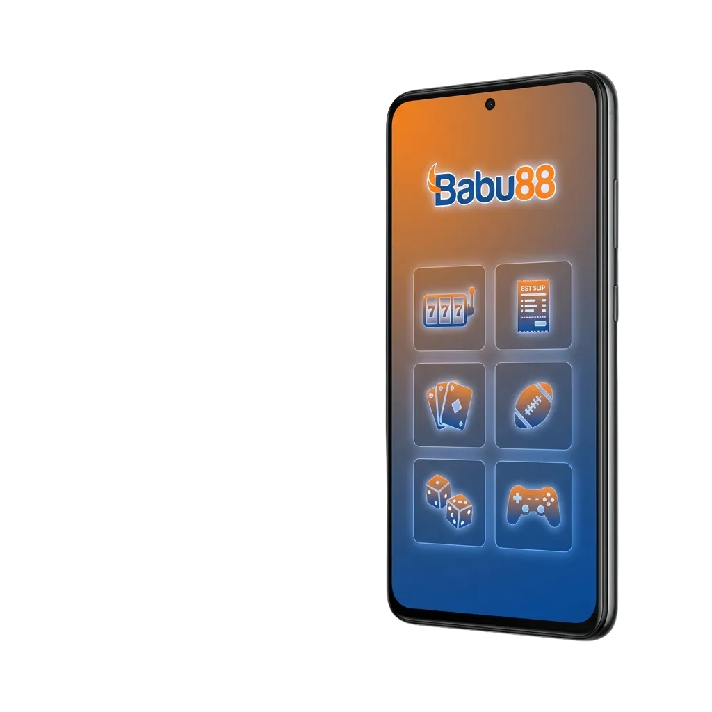 Person using the Babu88 Android app on a smartphone to place sports bets and play casino games in Bangladesh