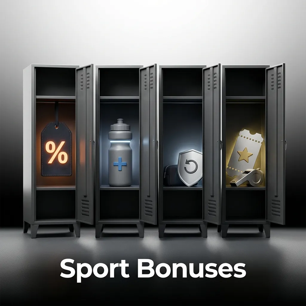 Sport Bonuses graphic showing first deposit match, free bet, reload bonus, and weekly cashback offers for Bangladeshi bettors