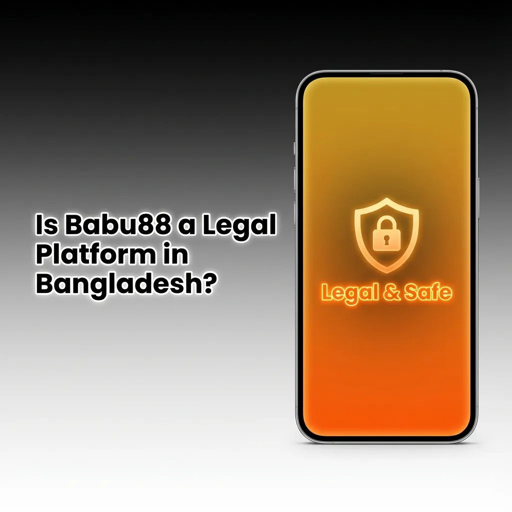 Illustration asking if Babu88 is legal in Bangladesh, with icons for security, privacy, fairness, and responsible gambling.