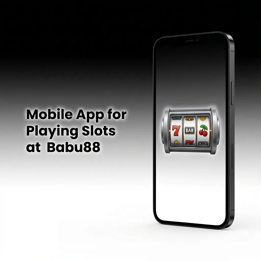 Smartphone showing the Babu88 mobile slots app with bright reels, big spin button and a clean, touch-friendly interface.