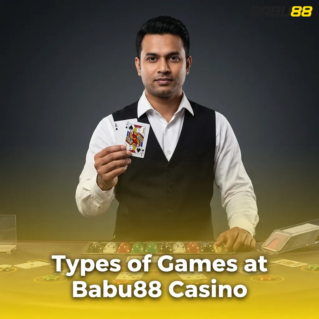 Colorful collage of casino game categories including slot machines, cards, roulette wheels, and digital game interfaces.