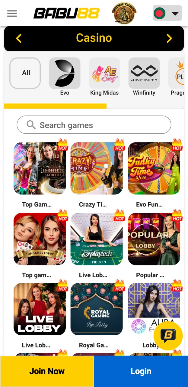Navigate the Babu88 App casino section for a premium gaming experience.